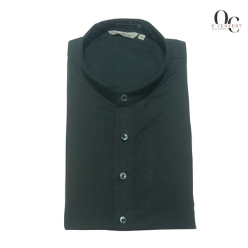 Men's Giza Cotton Plain Dark Green Long Kurta
