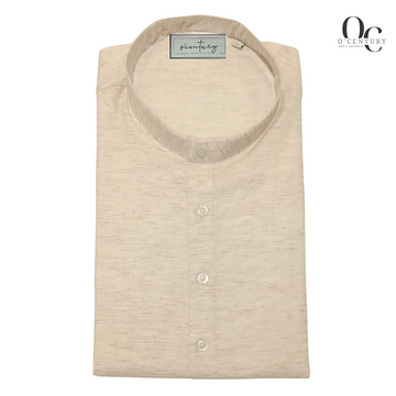Men's Long Kurta in Heathered Beige Giza Bamboo