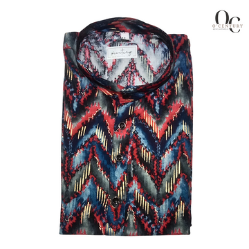 O'Century Regal Zest Zigzag Long Kurta – Multicolor Printed Edition