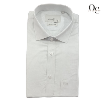 Men's Full Sleeve Light Gray Cotton Shirt - Elegant Lined Texture