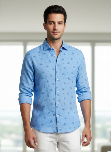 Men 100% LINEN Full Sleeve Shirt