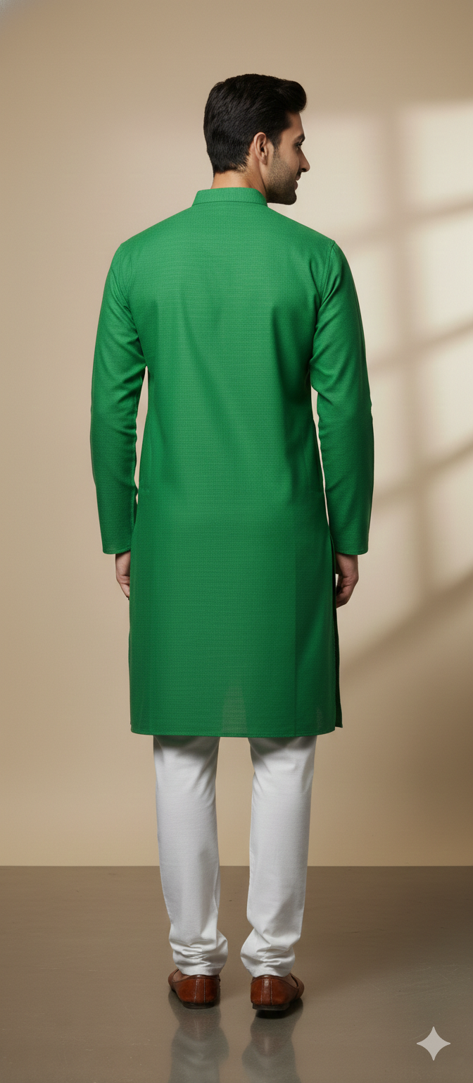 Men 100% Cotton Plain Kurta
