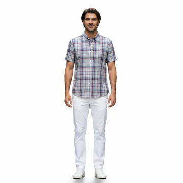 Men's Half Sleeve Shirt with Geometric Shapes Design