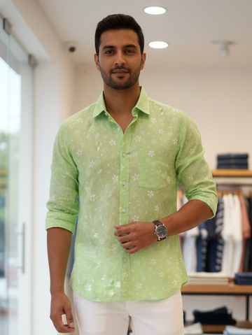 Men 100% LINEN Full Sleeve Shirt