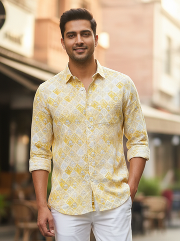 Men 100% LINEN Full Sleeve Shirt