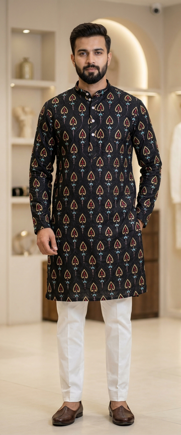 Men 100% Cotton Ethnic Kurta