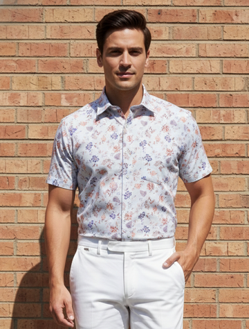 Men 100% Cotton Half Sleeve Shirt (Printed)