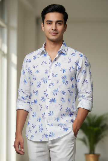 Men 100% LINEN Full Sleeve Shirt