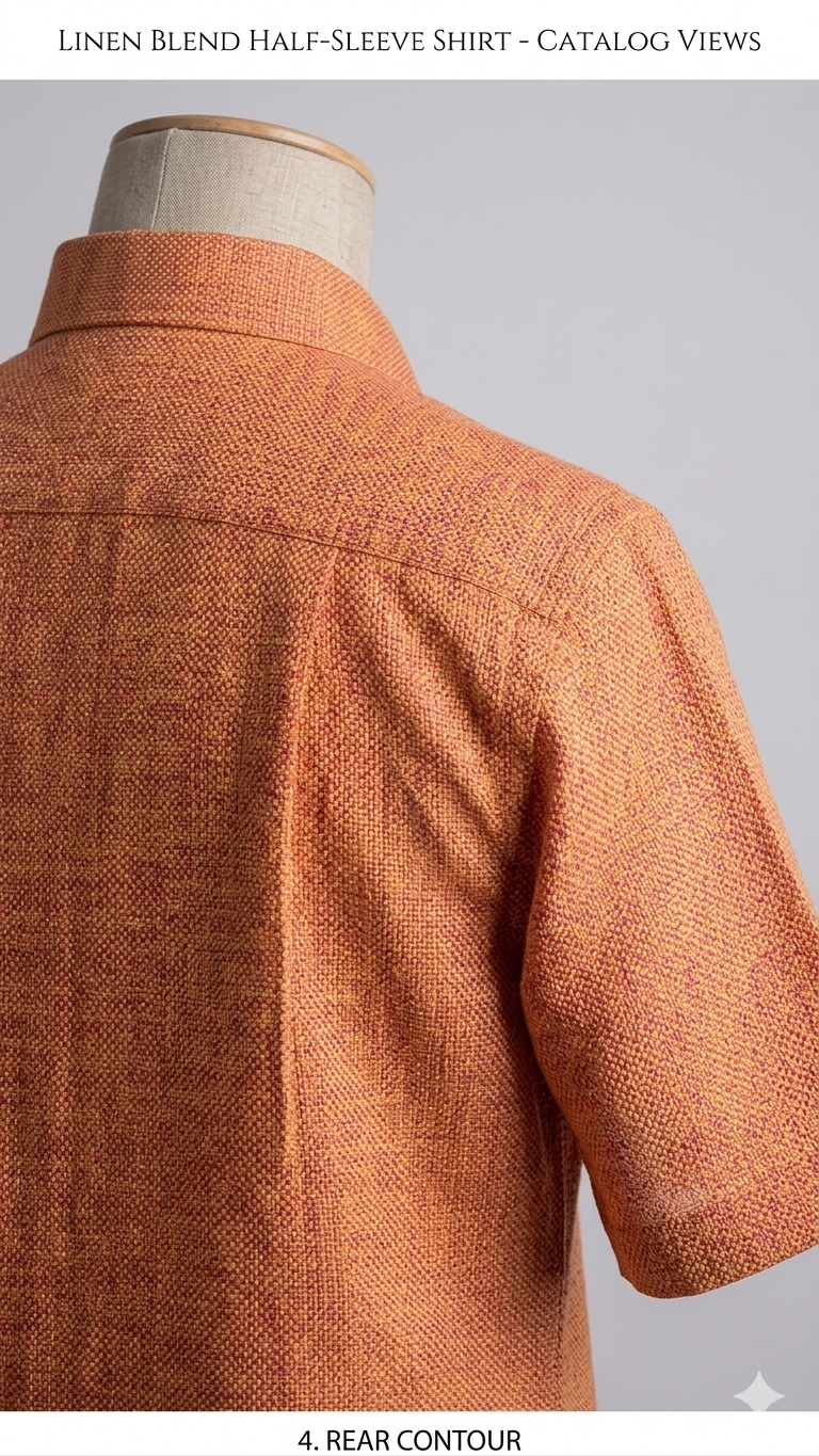 Formal Men's Shirt - Textured Orange & Magenta Blend