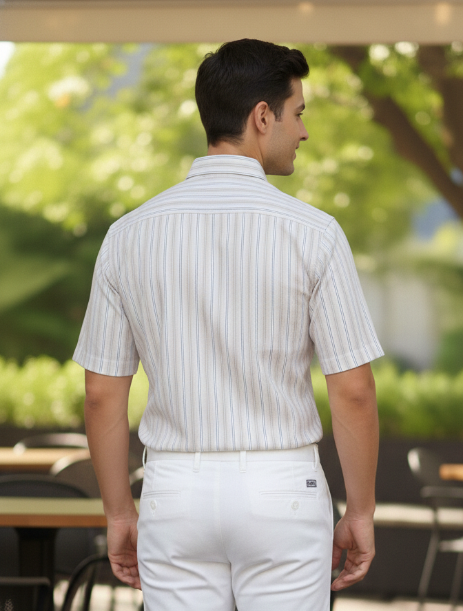 Men 100%Cotton Half Sleeve Shirt (Checkered)