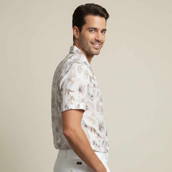 Men 100% Cotton Half Sleeve Shirt (Printed)