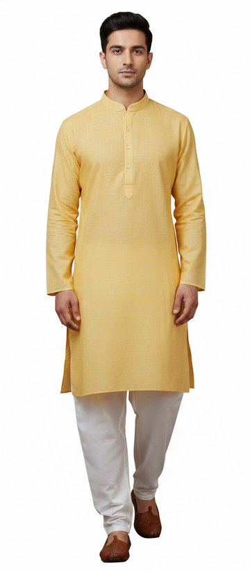 Men 100% Cotton Plain Kurta