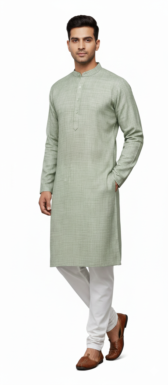 Men 100% Cotton Plain Kurta