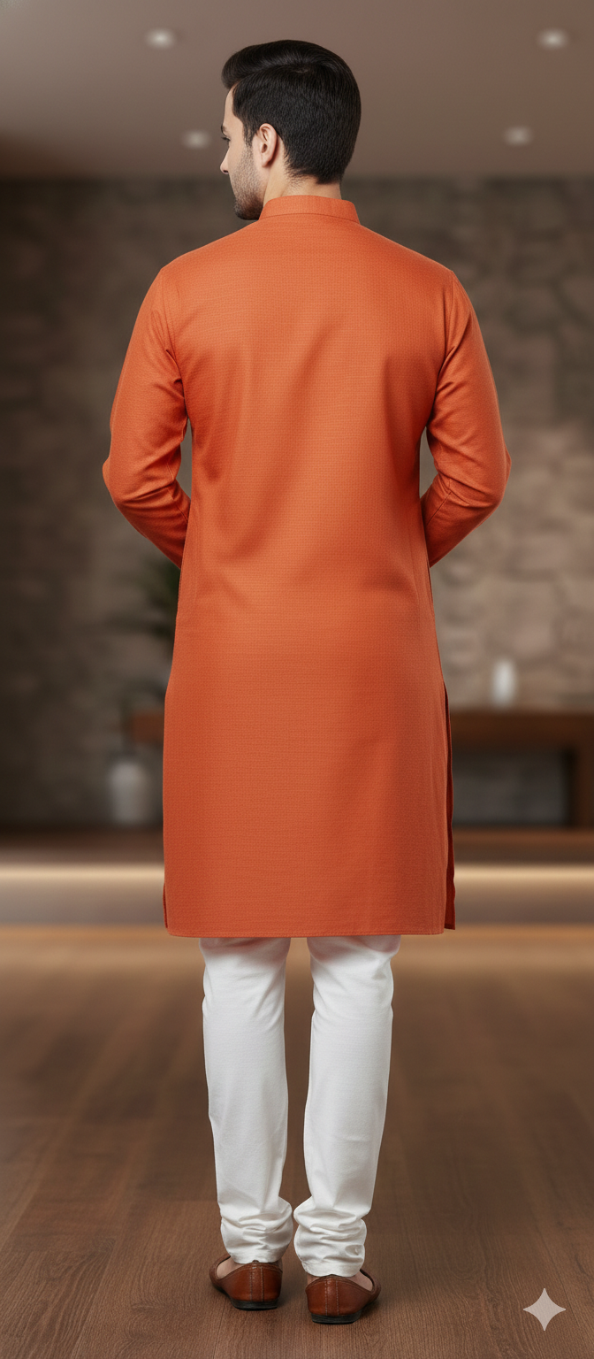Men 100% Cotton Plain Kurta
