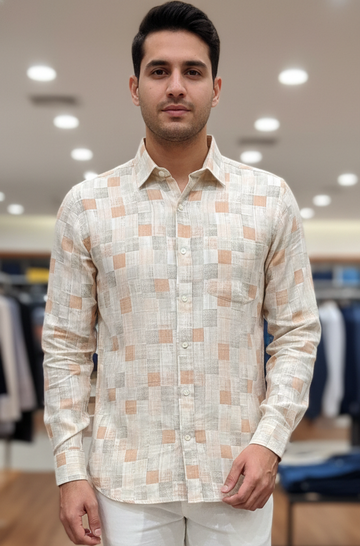 Men 100% LINEN Full Sleeve Shirt