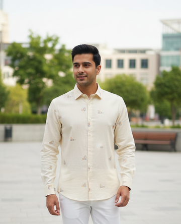 Men 100% LINEN Full Sleeve Shirt