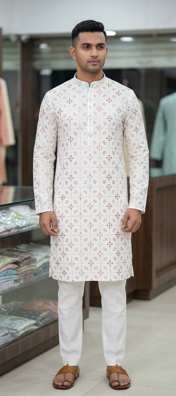 Men 100% Cotton Ethnic Kurta