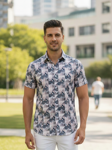 Men 100% Cotton Half Sleeve Shirt (Printed)