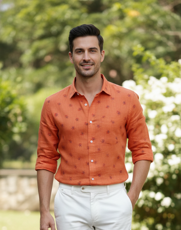 Men 100% LINEN Full Sleeve Shirt