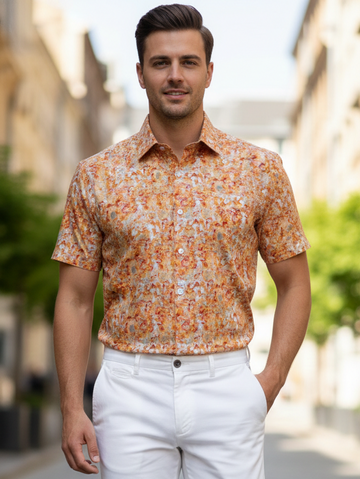Men 100% Cotton Half Sleeve Shirt (Printed)