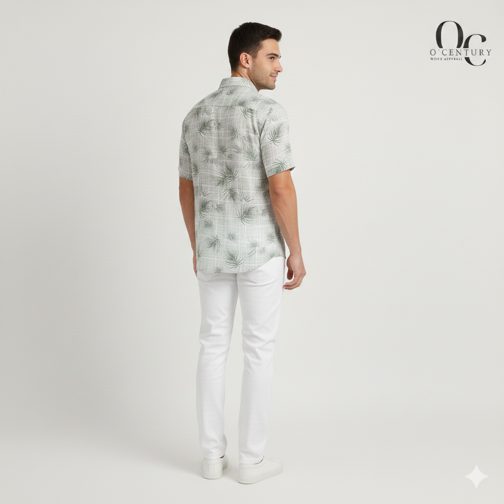 Men's Half Sleeve Cotton Shirt, Pastel Colors, Semi-Formal Wear