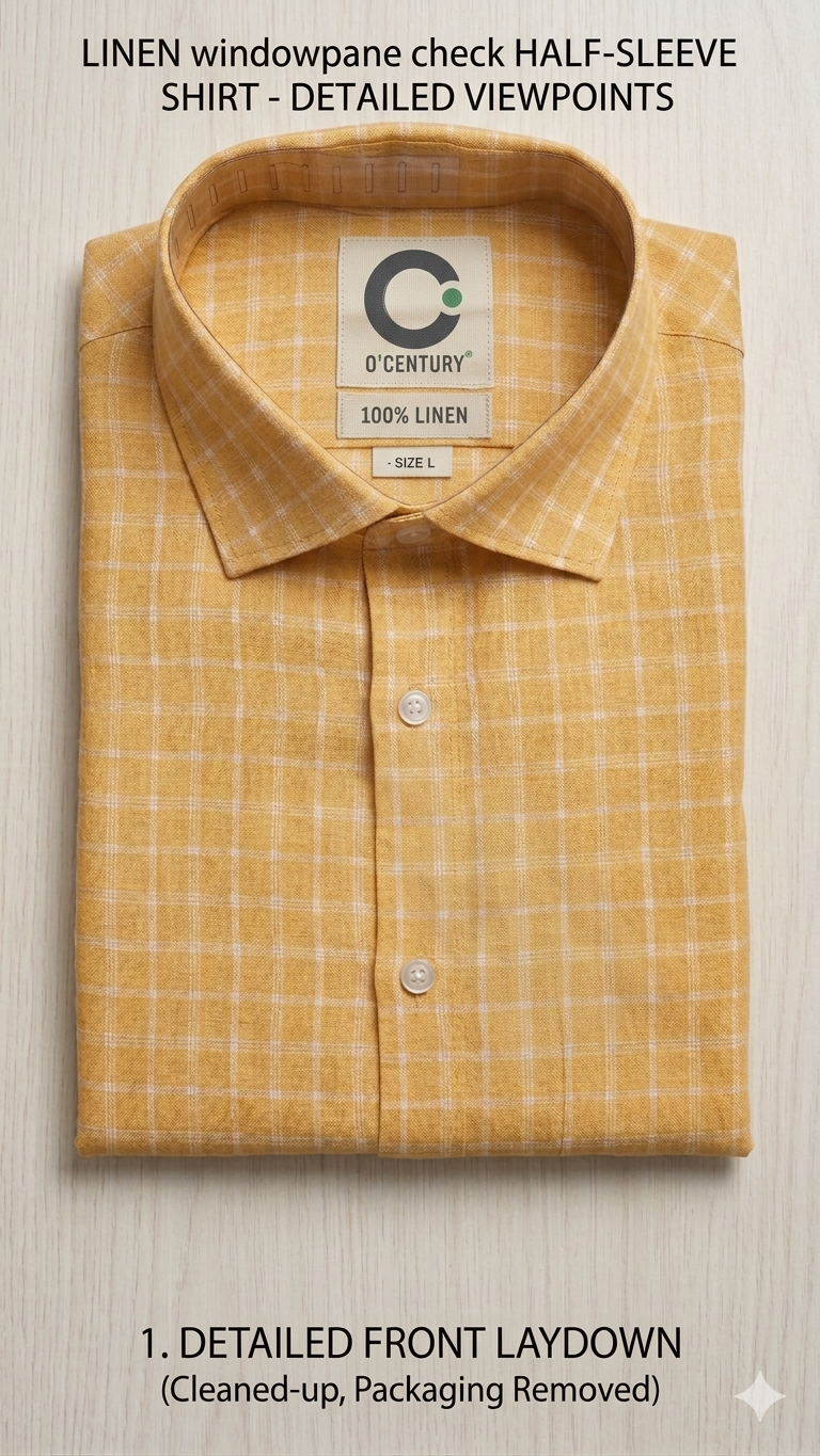 Men's Mustard Yellow Checked Casual Shirt