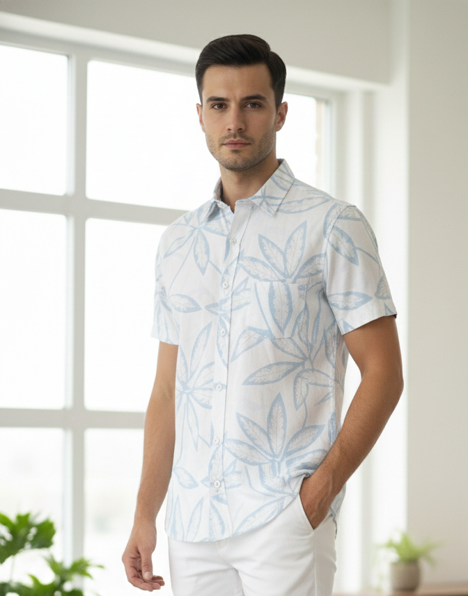 Men 100% Cotton Half Sleeve Shirt (Printed)