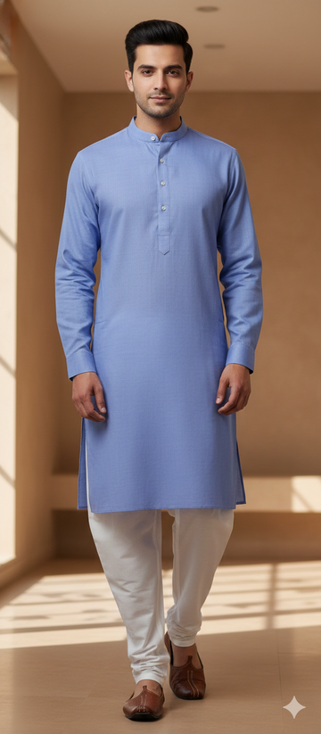 Men 100% Cotton Plain Kurta