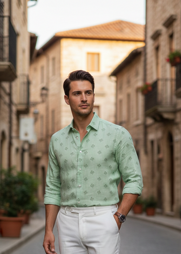 Men 100% LINEN Full Sleeve Shirt