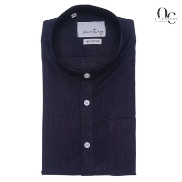 Dark Blue Men's Plain Short Kurta