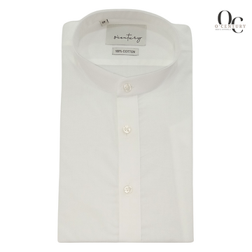 Men's White Short Kurta with Mandarin Collar