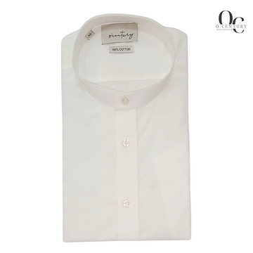 White Short Kurta for Men with Mandarin Collar