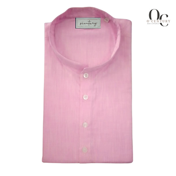 Men's Soft Pink Slub Cotton Long Kurta