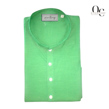 Forest Green Slub Textured Long Kurta for Men
