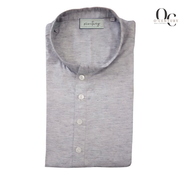 Men's Light Grey Plain Giza Cotton Long Kurta Solid Color Festive & Casual Wear