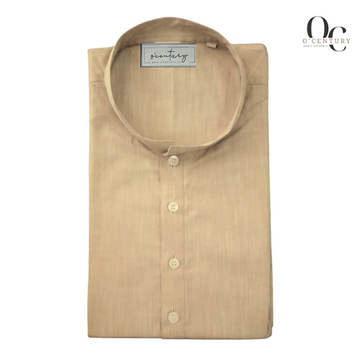 Men's Sandstone Color Long Kurta Plain, Elegant Ethnic Wear